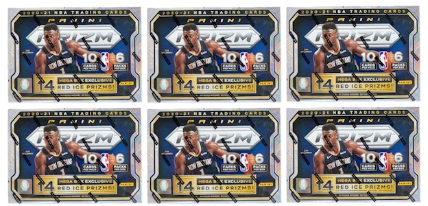 2020-21 Panini Prizm 篮球珍藏盒 (红冰折射) 6个装 (红或蓝盒) Order 2020-21 Panini Prizm 篮球珍藏盒 (红冰折射) 6个装 (红或蓝盒)