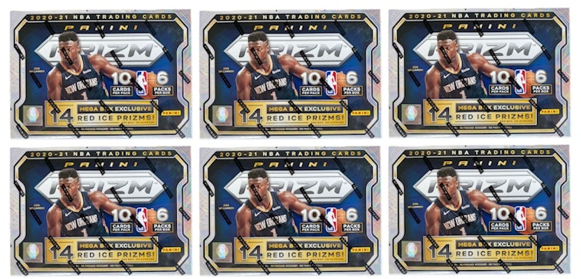 2020-21 Panini Prizm Basketball Mega Box (Red Ice Prizms) 6x Lot (Red or Blue Box) Order 2020-21 Panini Prizm Basketball Mega Box (Red Ice Prizms) 6x Lot (Red or Blue Box)