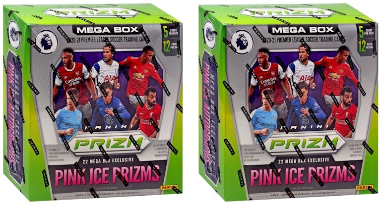 2020-21-panini-prizm-premier-league-soccer-mega-box-pink-ice-prizms-2x-lot