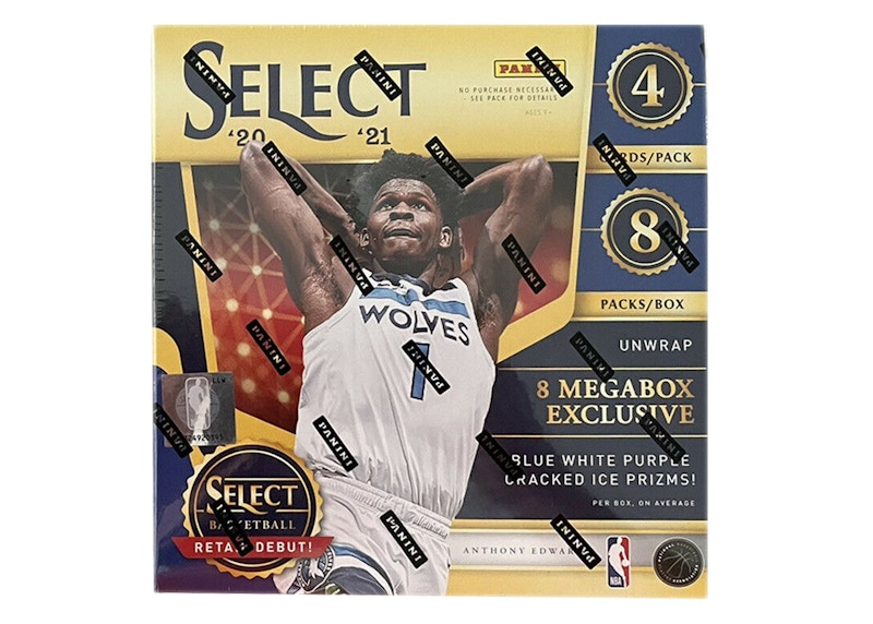 2020-21 Panini Select Basketball Mega Box (Blue/White/Purple Cracked Ice Prizms)