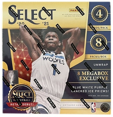 2020-21 Panini Select Basketball Mega Box (Blue/White/Purple Cracked Ice Prizms) Buy 2020-21 Panini Select Basketball Mega Box (Blue/White/Purple Cracked Ice Prizms)