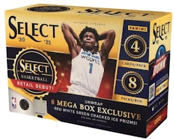 2020-21 Panini Select Basketball Mega Box (Red/White/Green Cracked Ice Prizms) 2020-21 Panini Select Basketball Mega Box (Red/White/Green Cracked Ice Prizms)