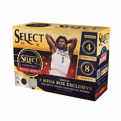 2020-21 Panini Select Basketball Mega Box (Red/White/Green Cracked Ice Prizms)