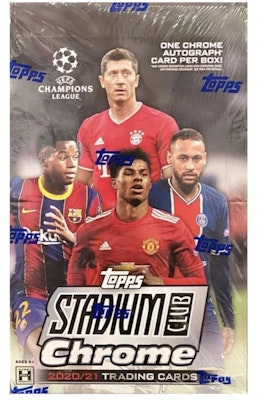 2020-21 Topps Chrome Stadium Club UEFA Champions League Soccer Hobby Box Buy 2020-21 Topps Chrome Stadium Club UEFA Champions League Soccer Hobby Box