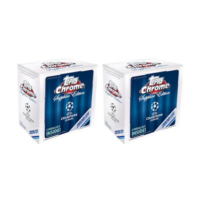2020-21 Topps Chrome UEFA Champions League Sapphire Edition Soccer Box 2x Lot
