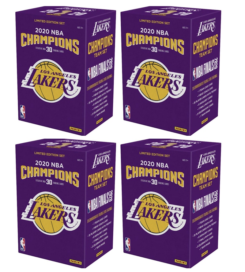 2020 Panini Los Angeles Lakers NBA Finals Champions 30 Card Team Set 4X Lot