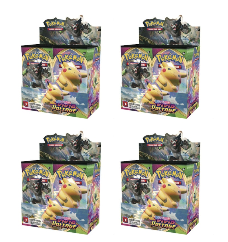 2020 Pokemon TCG Sword & Shield Vivid Voltage Booster Box 4X Lot