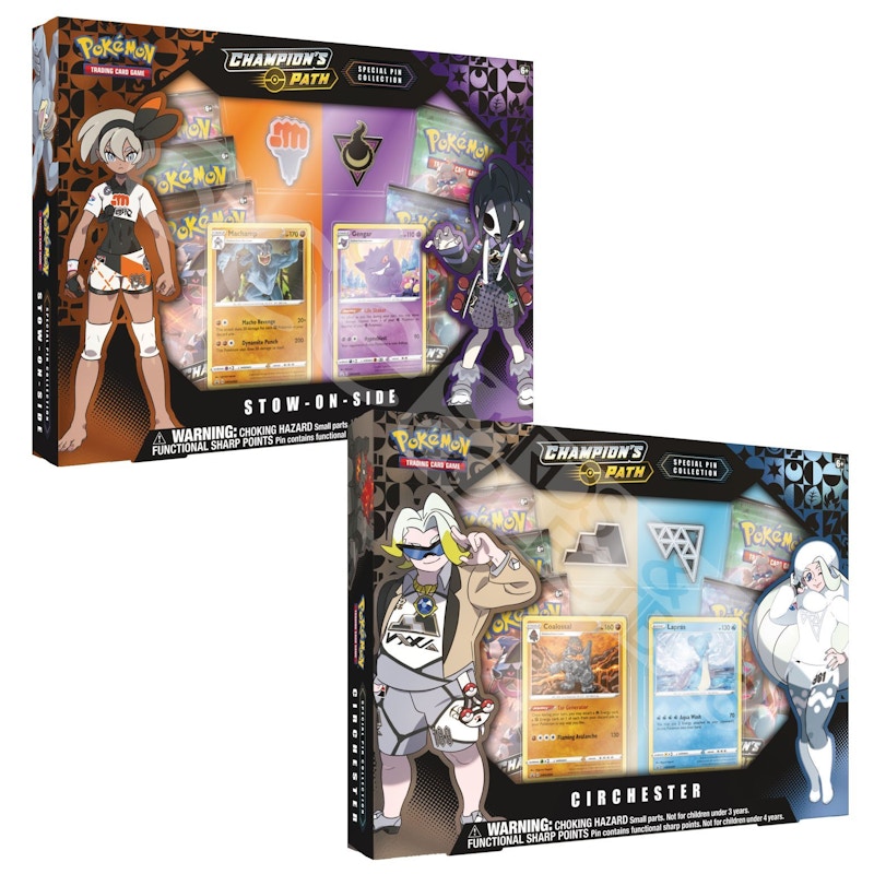 2020 Pokemon TCG Sword and Shield Champion's Path Special Pin Collection Stow-On-Side/Circhester Bundle