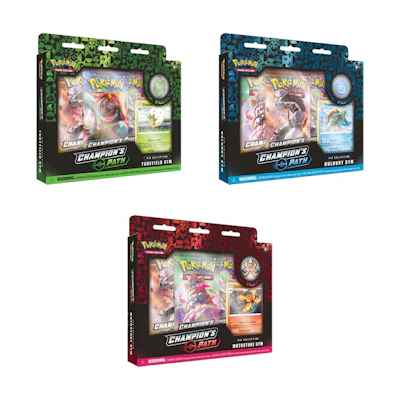 2020 Poké TCG Sword and Shield Champion's Path Pin Collection Turrfield/Hulbury/Motosoke Gym Bundle