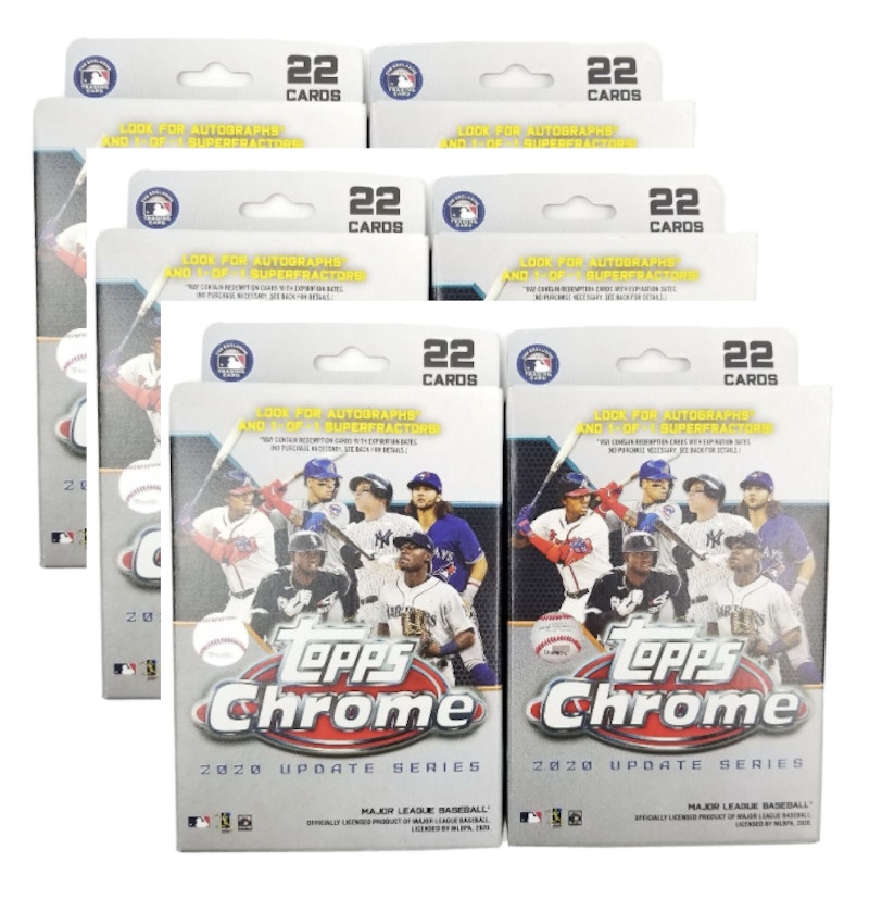 2020 Topps Chrome Update Baseball Hanger Box 6x Lot