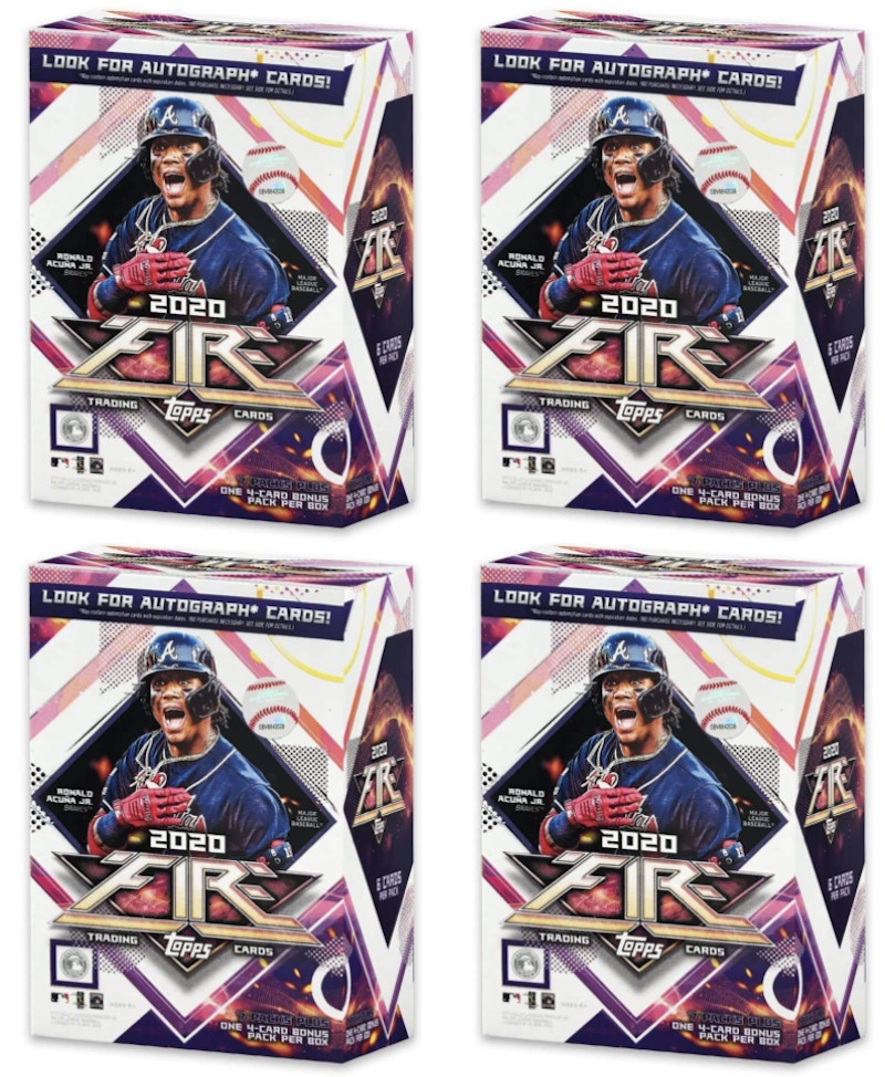 2020 Topps Fire Baseball Blaster Box 4X Lot