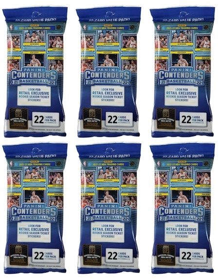2021-22-panini-contenders-basketball-fat-pack-6x-lot