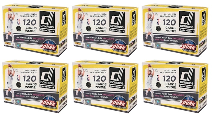 2021-22 Panini Donruss Basketball Mega Box (Holo Pink Laser Parallels) 6x Lot Buy 2021-22 Panini Donruss Basketball Mega Box (Holo Pink Laser Parallels) 6x Lot