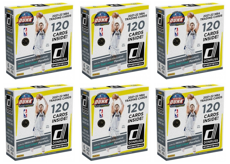2021-22 Panini Donruss Basketball Mega Box (Holo Teal Laser Parallels) 6x Lot