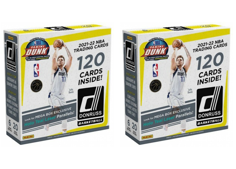 2021-22 Panini Donruss Basketball Mega Box (Holo Teal Laser Parallels) 2x Lot