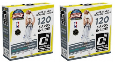 2021-22 Panini Donruss Basketball Mega Box (Holo Teal Laser Parallels) 2x Lot 2021-22 Panini Donruss Basketball Mega Box (Holo Teal Laser Parallels) 2x Lot