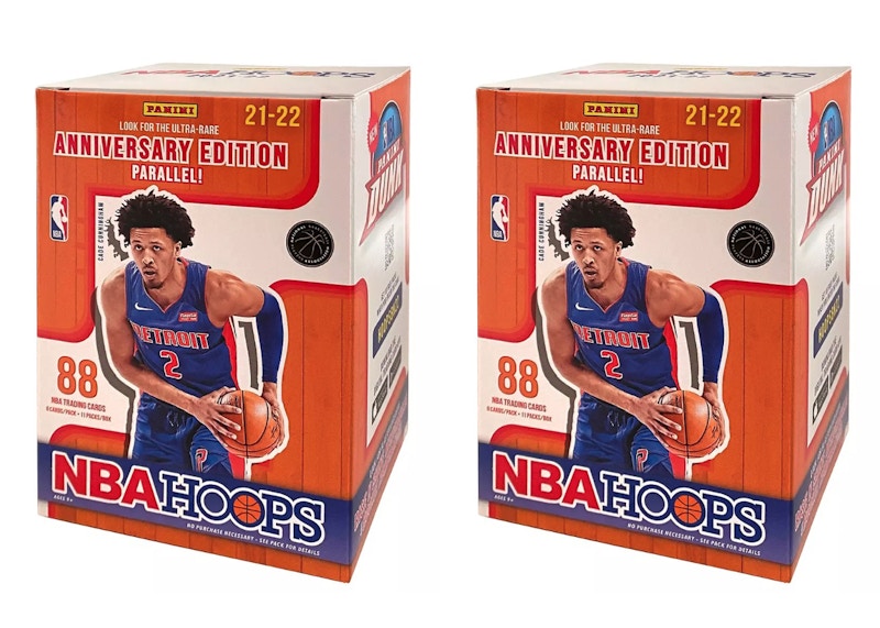 2021-22 Panini NBA Hoops Basketball Blaster Box (Anniversary Edition Parallel) 2x Lot