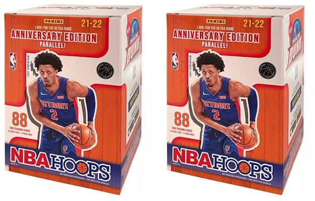 2021-22 Panini NBA Hoops Basketball Blaster Box (Anniversary Edition Parallel) 2x Lot Buy 2021-22 Panini NBA Hoops Basketball Blaster Box (Anniversary Edition Parallel) 2x Lot