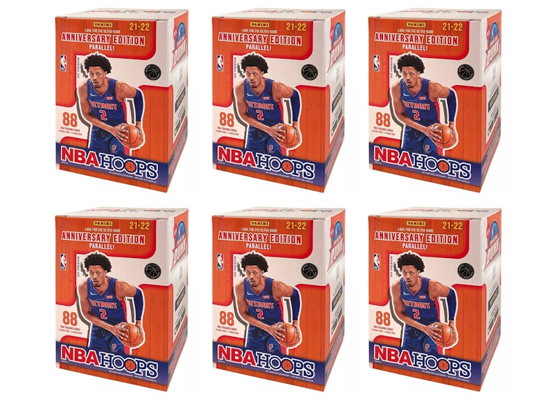 2021-22 Panini NBA Hoops Basketball Blaster Box (Anniversary Edition Parallel) 6x Lot