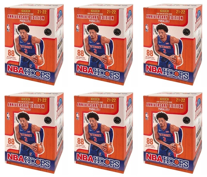 2021-22-panini-nba-hoops-basketball-blaster-box-anniversary-edition-parallel-6x-lot