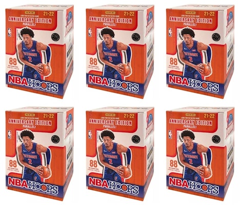 2021-22 Panini NBA Hoops Basketball Blaster Box (Anniversary Edition Parallel) 6x Lot Buy 2021-22 Panini NBA Hoops Basketball Blaster Box (Anniversary Edition Parallel) 6x Lot