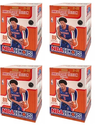 2021-22 Panini NBA Hoops Basketball Blaster Box (Anniversary Edition Parallel) 4x Lot Buy 2021-22 Panini NBA Hoops Basketball Blaster Box (Anniversary Edition Parallel) 4x Lot