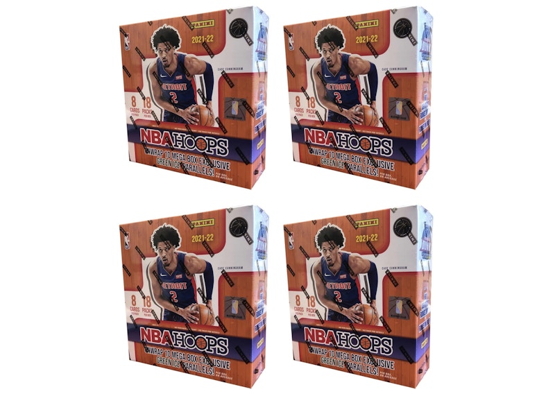 2021-22 Panini NBA Hoops Basketball Fanatics Exclusive Mega Box (Green Ice Parallels) 4x Lot