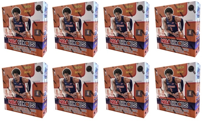 2021-22 Panini NBA Hoops Basketball Fanatics Exclusive Mega Box (Green Ice Parallels) 8x Lot Buy 2021-22 Panini NBA Hoops Basketball Fanatics Exclusive Mega Box (Green Ice Parallels) 8x Lot