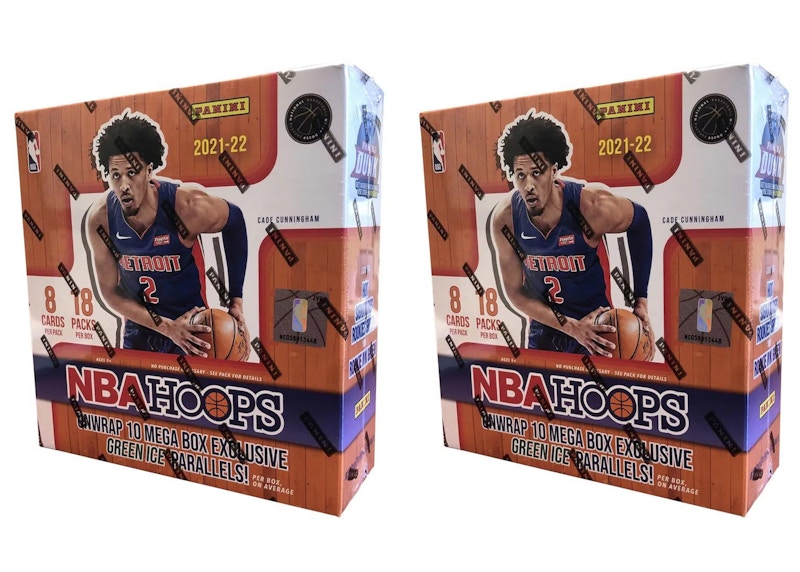2021-22 Panini NBA Hoops Basketball Fanatics Exclusive Mega Box (Green Ice Parallels) 2x Lot