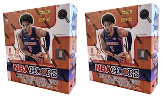 2021-22 Panini NBA Hoops Basketball Fanatics Exclusive Mega Box (Green Ice Parallels) 2x Lot 2021-22 Panini NBA Hoops Basketball Fanatics Exclusive Mega Box (Green Ice Parallels) 2x Lot