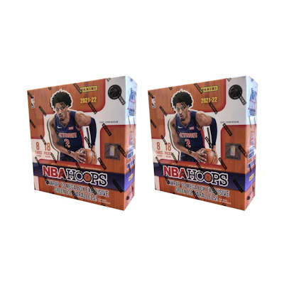 2021-22 Panini NBA Hoops Basketball Fanatics Exclusive Mega Box (Green Ice Parallels) 2x Lot