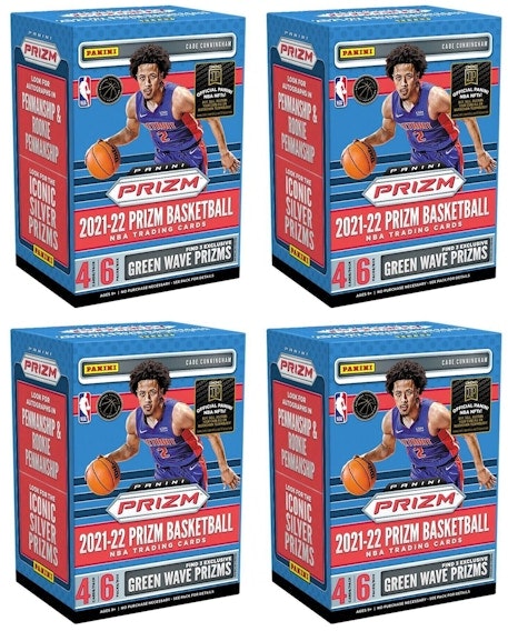 2021-22-panini-prizm-basketball-fanatics-exclusive-blaster-box-green-wave-prizms-4x-lot