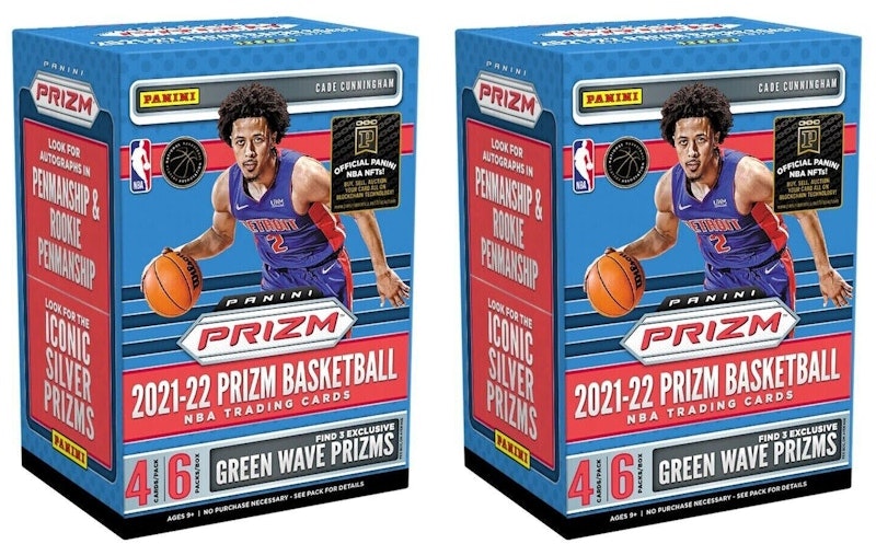 2021-22-panini-prizm-basketball-fanatics-exclusive-blaster-box-green-wave-prizms-2x-lot