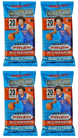 2021-22-panini-prizm-basketball-hanger-pack-orange-ice-prizms-4x-lot