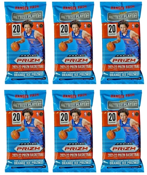 2021-22-panini-prizm-basketball-hanger-pack-orange-ice-prizms-6x-lot