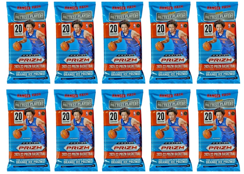 2021-22 Panini Prizm Basketball Hanger Pack (Orange Ice Prizms) 10x Lot