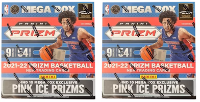 2021-22 Panini Prizm Basketball Mega Box (Pink Ice Prizms) 2x Lot 2021-22 Panini Prizm Basketball Mega Box (Pink Ice Prizms) 2x Lot