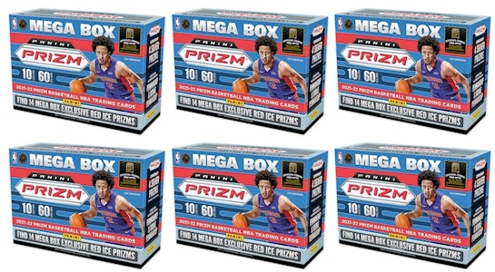 2021-22帕尼尼Prizm篮球红冰Mega盒6盒套装 Buy 2021-22帕尼尼Prizm篮球红冰Mega盒6盒套装
