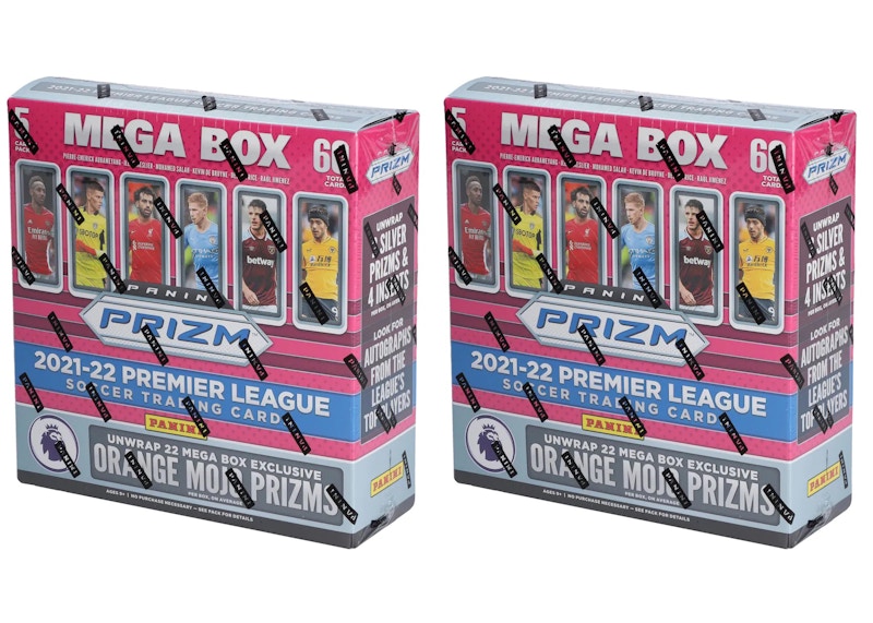 2021-22 Panini Prizm Premier League Soccer Fanatics Exclusive Mega Box (Orange Mojo Prizms) 2x Lot