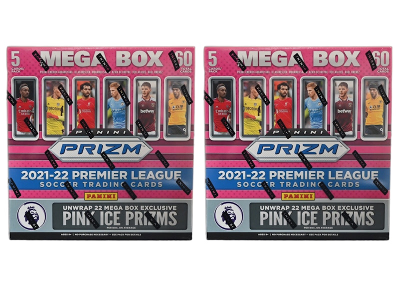 2021-22 Panini Prizm Premier League Soccer Mega Box (Pink Ice Prizms) 2x Lot