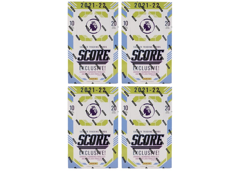 2021-22 Panini Score Premier League Soccer Retail Box (UK Exclusive) 4x Lot