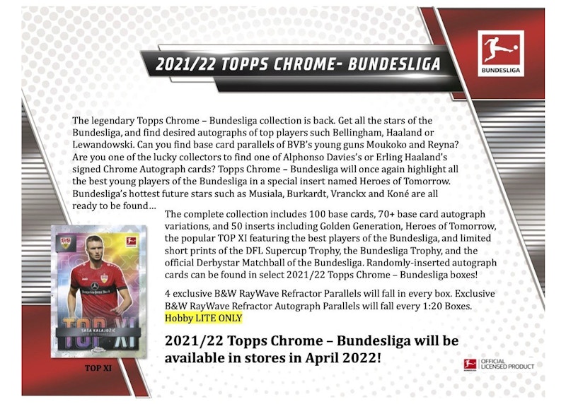 Order 21-22 Topps Chrome ブンデスリーガ (Hobby Lite)
