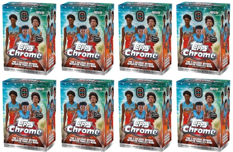 2021-22-topps-chrome-overtime-elite-basketball-blaster-box-8x-lot