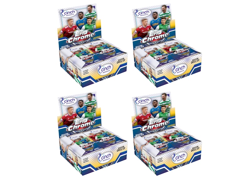 2021-22 Topps Chrome SPFL Soccer Hobby Box 4x Lot