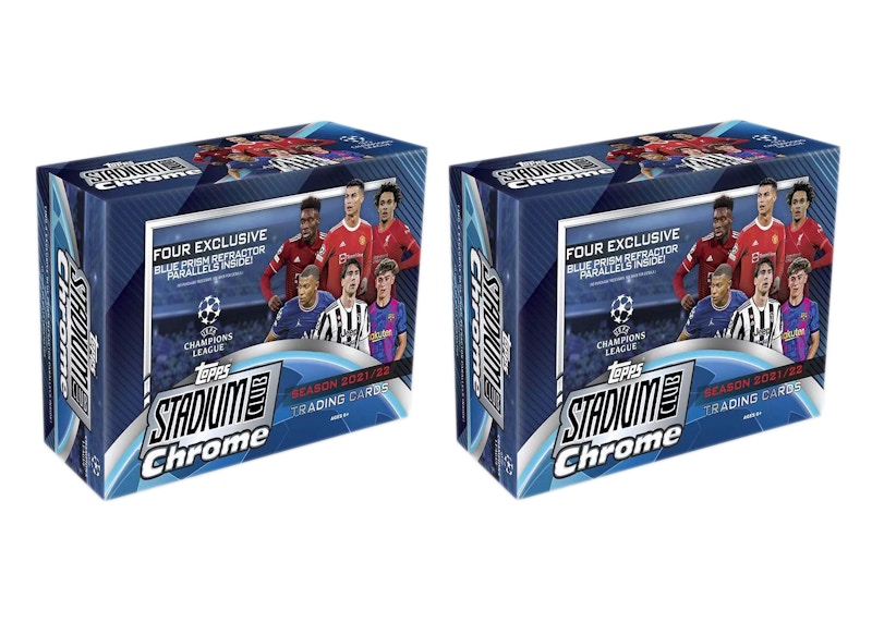 2021-22 Topps Chrome Stadium Club UEFA Champions League Soccer Mega Box 2x Lot