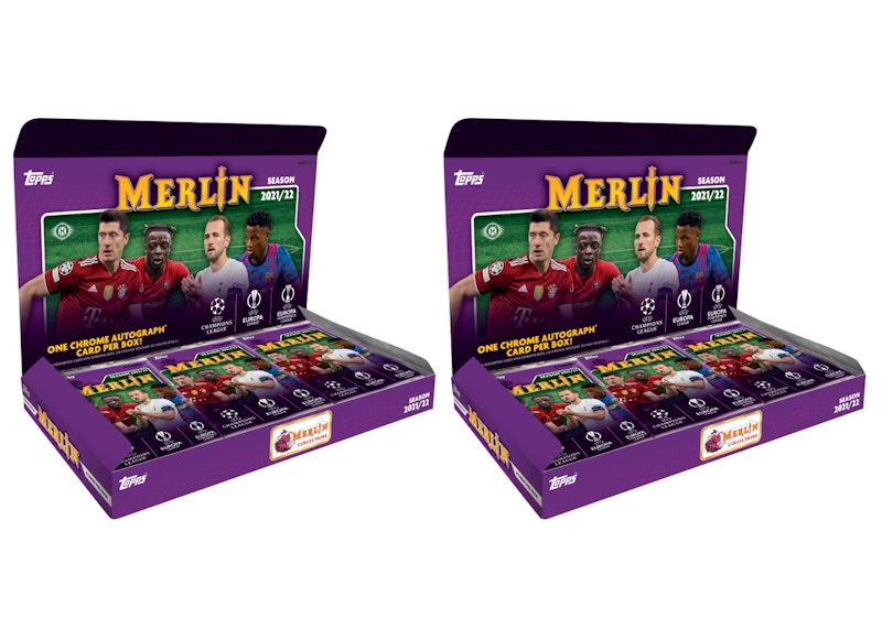 2021-22 Topps UEFA Champions League Merlin Chrome Soccer Hobby Box 2x Lot