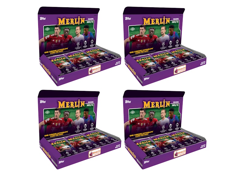 2021-22 Topps UEFA Champions League Merlin Chrome Soccer Hobby Box 4x Lot