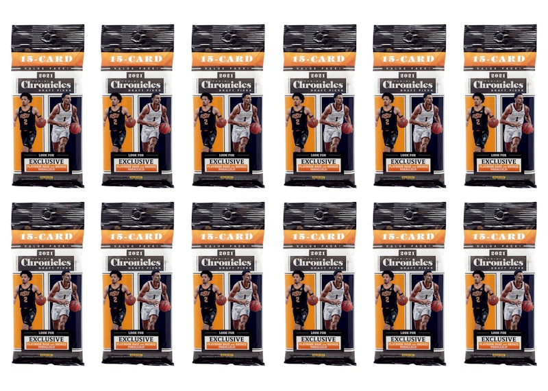 2021 Panini Chronicles Draft Picks Collegiate Basketball Fat Pack 12x Lot