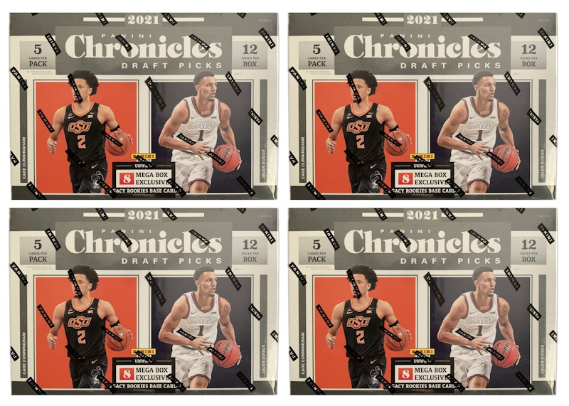 2021 Panini Chronicles Draft Picks Collegiate Basketball Mega Box (Orange Opti-Chrome Parallels) 4x Lot