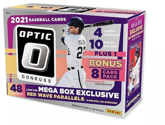 2021 Panini Donruss Optic Baseball Mega Box (Red Wave Parallels) Buy 2021 Panini Donruss Optic Baseball Mega Box (Red Wave Parallels)